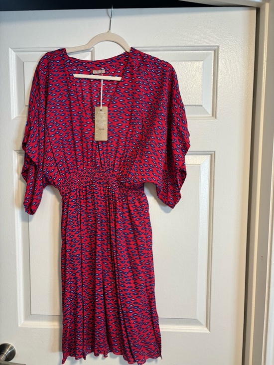 Khush Dresses & Skirts - NEW Khush Flynn Bright Pink & Blue Printed Elastic-Waist Dress 🩷